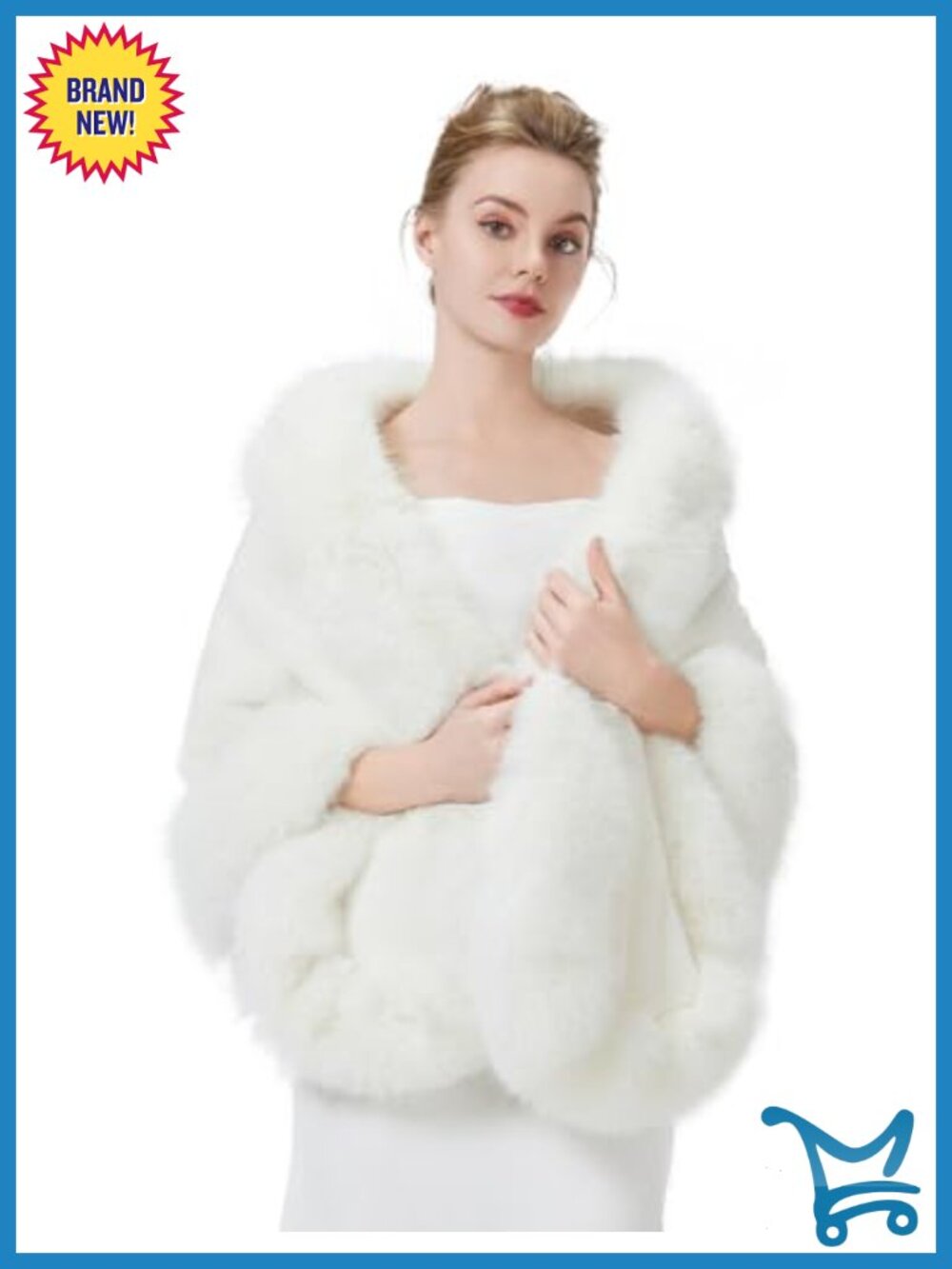Faux Fur Shawl Wrap Stole for Bridal Wedding Dresses